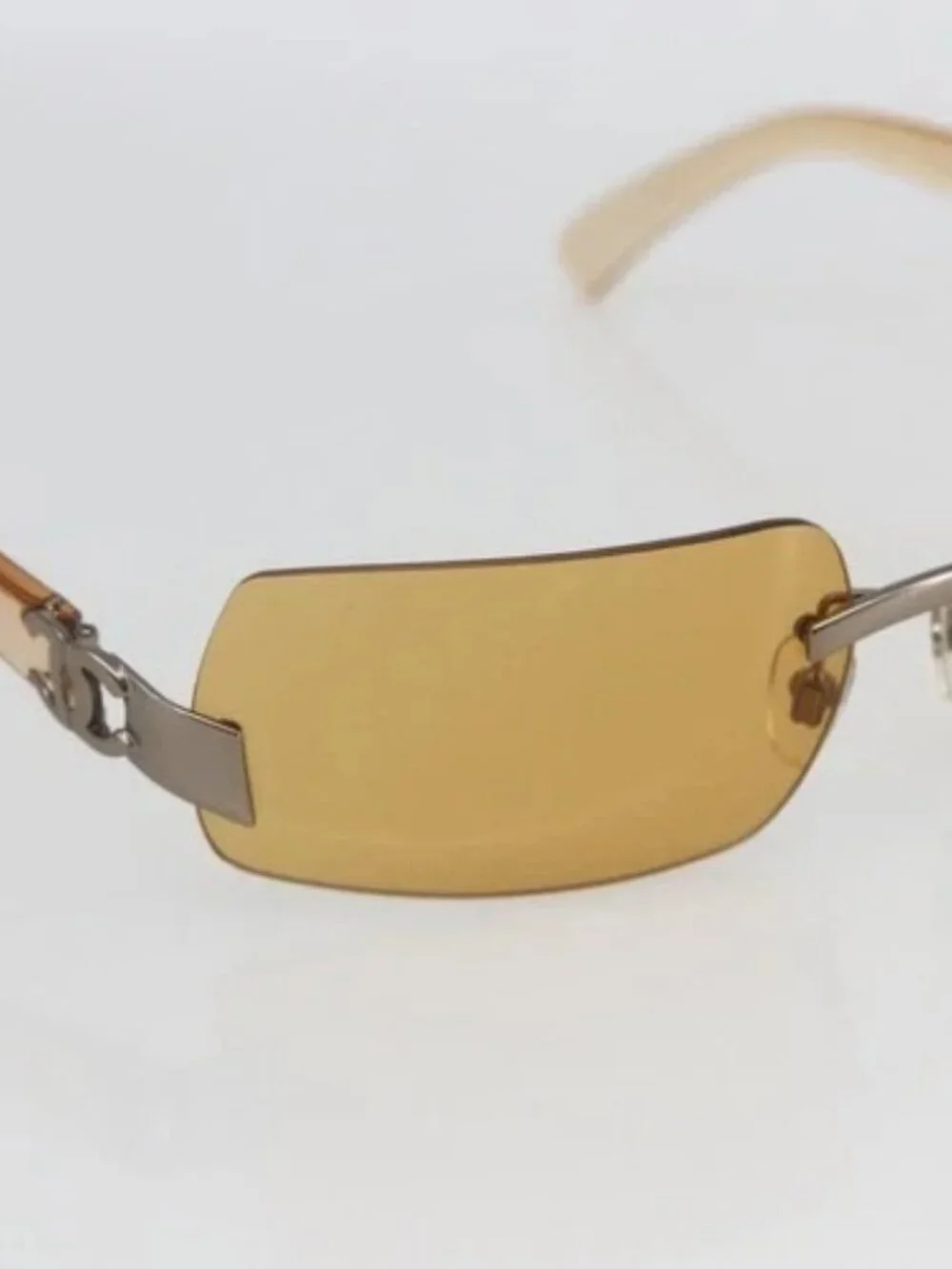 CHANEL Sunglasses plastic Brown CC Auth SW1998
